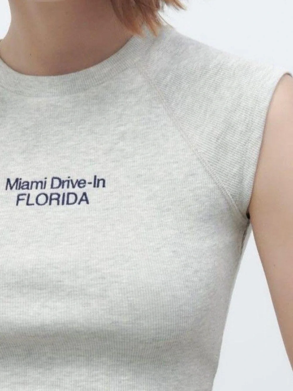 Zara 'Miami Drive-In FLORIDA Crop Top Small - Picture 2 of 6
